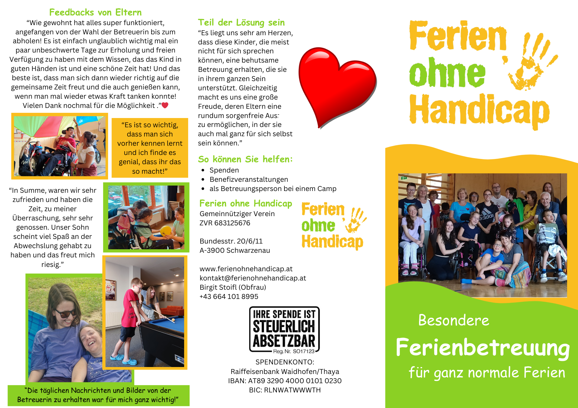 Folder Ferien ohne Handicap